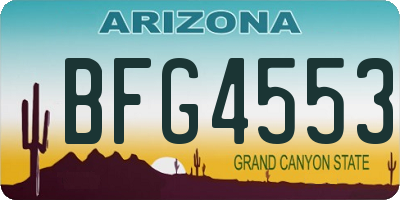 AZ license plate BFG4553