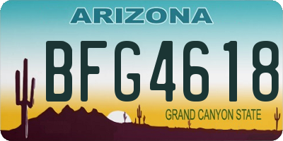 AZ license plate BFG4618