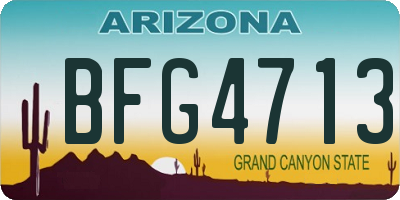 AZ license plate BFG4713