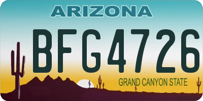 AZ license plate BFG4726