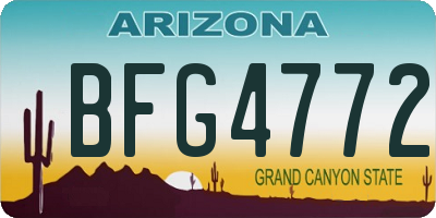 AZ license plate BFG4772