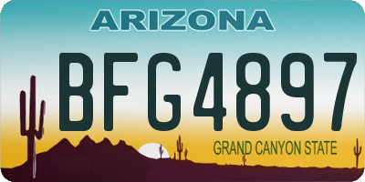 AZ license plate BFG4897