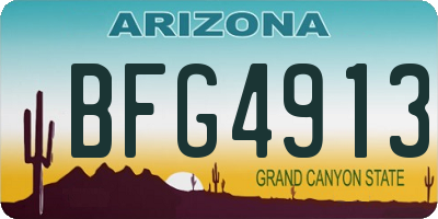 AZ license plate BFG4913