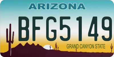AZ license plate BFG5149