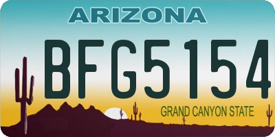 AZ license plate BFG5154