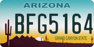 AZ license plate BFG5164