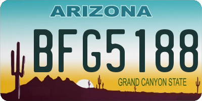 AZ license plate BFG5188