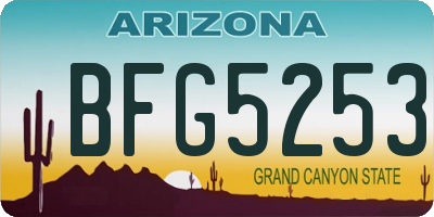AZ license plate BFG5253