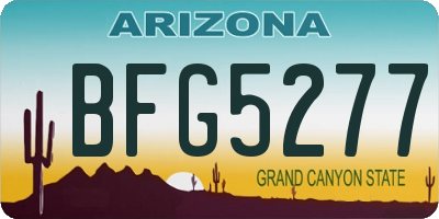 AZ license plate BFG5277