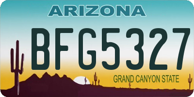 AZ license plate BFG5327