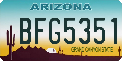AZ license plate BFG5351