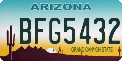 AZ license plate BFG5432