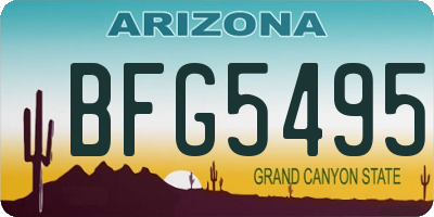 AZ license plate BFG5495