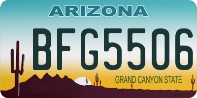 AZ license plate BFG5506