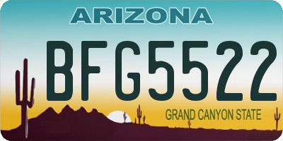 AZ license plate BFG5522
