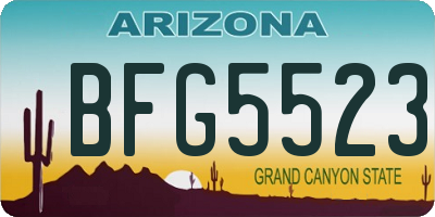 AZ license plate BFG5523