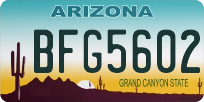 AZ license plate BFG5602
