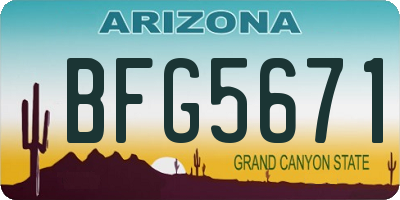 AZ license plate BFG5671