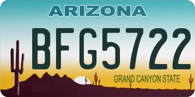 AZ license plate BFG5722