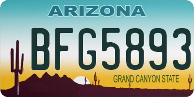 AZ license plate BFG5893