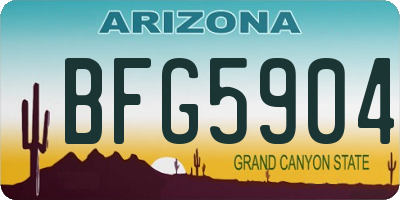 AZ license plate BFG5904