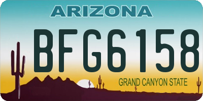 AZ license plate BFG6158