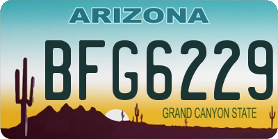 AZ license plate BFG6229