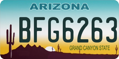 AZ license plate BFG6263