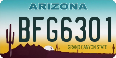 AZ license plate BFG6301