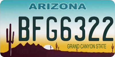 AZ license plate BFG6322