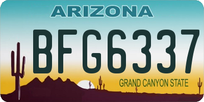 AZ license plate BFG6337
