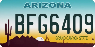 AZ license plate BFG6409
