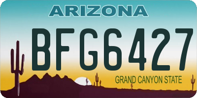 AZ license plate BFG6427