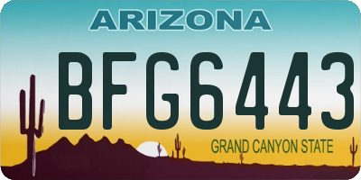 AZ license plate BFG6443