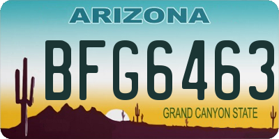 AZ license plate BFG6463