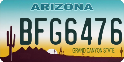 AZ license plate BFG6476