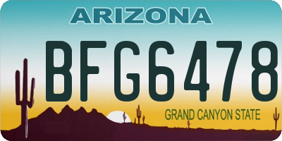 AZ license plate BFG6478
