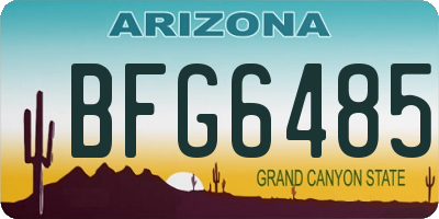 AZ license plate BFG6485