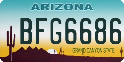AZ license plate BFG6686
