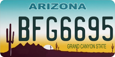 AZ license plate BFG6695