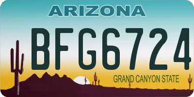 AZ license plate BFG6724