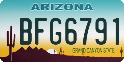 AZ license plate BFG6791