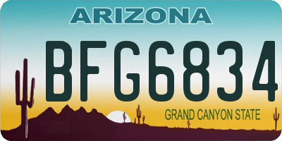 AZ license plate BFG6834