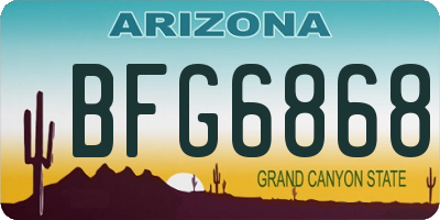 AZ license plate BFG6868