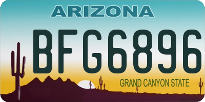 AZ license plate BFG6896