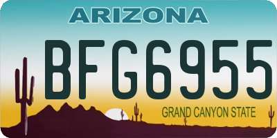 AZ license plate BFG6955