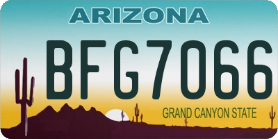 AZ license plate BFG7066