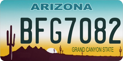 AZ license plate BFG7082