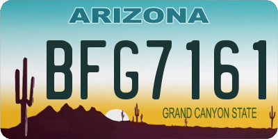AZ license plate BFG7161