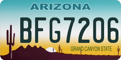 AZ license plate BFG7206